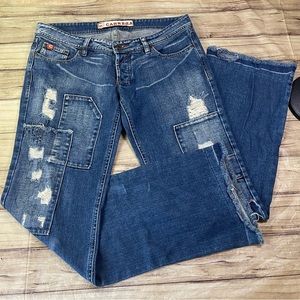 Carrera Jeans Low Rise Distressed Y2K Style Jeans Size 12 / 32” Waist